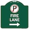 Signmission Fire Lane No Parking and Right Arrow, Green & White Aluminum Sign, 18" x 18", GW-1818-24019 A-DES-GW-1818-24019 - alternate 1